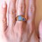 Vintage 9k Yellow Gold Ring with Doublet Opals, 1980s 9