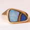 Vintage 9k Yellow Gold Ring with Doublet Opals, 1980s 8
