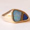 Vintage 9k Yellow Gold Ring with Doublet Opals, 1980s 7