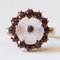 Vintage 8k Yellow Gold Daisy Ring with Garnets and Rock Crystal, 1960s 1