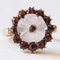 Vintage 8k Yellow Gold Daisy Ring with Garnets and Rock Crystal, 1960s 7