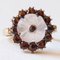 Vintage 8k Yellow Gold Daisy Ring with Garnets and Rock Crystal, 1960s, Image 7