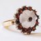 Vintage 8k Yellow Gold Daisy Ring with Garnets and Rock Crystal, 1960s, Image 6