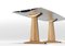 Dinning Table with Silver Top with Wood Trestle Legs from BD Barcelona, Image 2