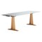 Dinning Table with Silver Top with Wood Trestle Legs from BD Barcelona, Image 1