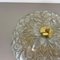 Large Murano Ice Glass Ceiling Wall Light in the style of Kalmar, 1970s, Image 27