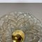 Large Murano Ice Glass Ceiling Wall Light in the style of Kalmar, 1970s 8