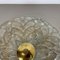 Large Murano Ice Glass Ceiling Wall Light in the style of Kalmar, 1970s, Image 8