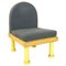 Modern Italian Chair in Gray Velvet, Briar Wood and Yellow Metal, 1980s 1