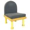 Modern Italian Chair in Gray Velvet, Briar Wood and Yellow Metal, 1980s, Image 1