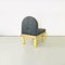 Modern Italian Chair in Gray Velvet, Briar Wood and Yellow Metal, 1980s, Image 4