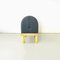 Modern Italian Chair in Gray Velvet, Briar Wood and Yellow Metal, 1980s, Image 5