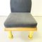 Modern Italian Chair in Gray Velvet, Briar Wood and Yellow Metal, 1980s 8