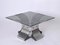 French Smoked Glass and Steel Squared Coffee Table by Francois Monnet, 1970s, Image 15