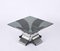 French Smoked Glass and Steel Squared Coffee Table by Francois Monnet, 1970s, Image 3