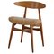 Modern Danish Model Ch33 Chair in Oak & Lambswool attributed to Hans J. Wegner for Carl Hansen & Søn, 1950s 1