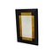 Italian Black Lacquered and Gold Wall Mirror, 1980s 1