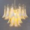 Italian Petal Suspension Lamp in Murano Glass Amber and White Color, 1990s 3
