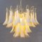 Italian Petal Suspension Lamp in Murano Glass Amber and White Color, 1990s, Image 3