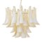 Lámpara de suspensión italiana Petal de cristal de Murano en ámbar y blanco, años 90, Imagen 2