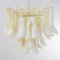 Italian Petal Suspension Lamp in Murano Glass Amber and White Color, 1990s 10