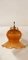 Brass Wall Light with Amber Glass, Image 8