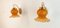 Wandlampe aus Messing mit Bernsteinglas 15