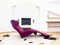 Chaise longue 111 Wink in pelle scamosciata viola di Toshiyuki Kita per Cassina, Italia, Immagine 3