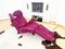 Chaise longue 111 Wink in pelle scamosciata viola di Toshiyuki Kita per Cassina, Italia, Immagine 1
