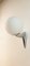 Lámpara de pared de latón cromado con esfera blanca satinada, Imagen 8