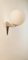 Wandlampe aus verchromtem Messing mit satinierter weißer Kugel 7