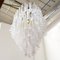 Lámpara de araña italiana grande ovalada de cristal de Murano blanco, años 90, Imagen 5