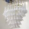 Large Italian Oval Suspension Chandelier in White Murano Glass, 1990s, Image 3