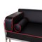 Bauhaus Sofa aus rotem und schwarzem Stoff 4