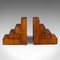 Vintage English Decorative Bookends in Oak, 1930, Set of 2 3