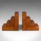 Vintage English Decorative Bookends in Oak, 1930, Set of 2 1