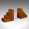 Vintage English Decorative Bookends in Oak, 1930, Set of 2 2
