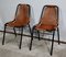 Metal and Leather Chairs, 1960, Set of 2 3