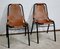 Metal and Leather Chairs, 1960, Set of 2 1