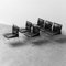 Vintage Leather and Metal Chairs, 1970s, Set of 6, Image 1