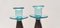 Vintage Italian Candleholders in Brown and Aquamarine Murano Glass, 1980s, Set of 2 5