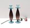 Vintage Italian Candleholders in Brown and Aquamarine Murano Glass, 1980s, Set of 2 3