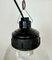 Industrial Bakelite Pendant Light with Frosted Glass, 1970s 3