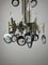 Lámpara de araña de acero y cristal, Italia, años 60, Imagen 7