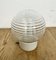 Vintage White Porcelain Ceiling Light with Ribbed Glass, 1970s 4