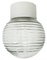 Weiße Vintage Deckenlampe aus Porzellan mit Riffelglas, 1970er 1