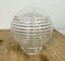 Vintage White Porcelain Ceiling Light with Ribbed Glass, 1970s 7