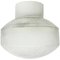 Weiße Vintage Deckenlampe aus Porzellan mit Milchglasplatte, 1970er 1