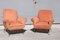 Vintage Armchairs in Orange by Gigi Radice for Minotti Velluto, 1950, Set of 2 1