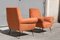 Vintage Armchairs in Orange by Gigi Radice for Minotti Velluto, 1950, Set of 2 4